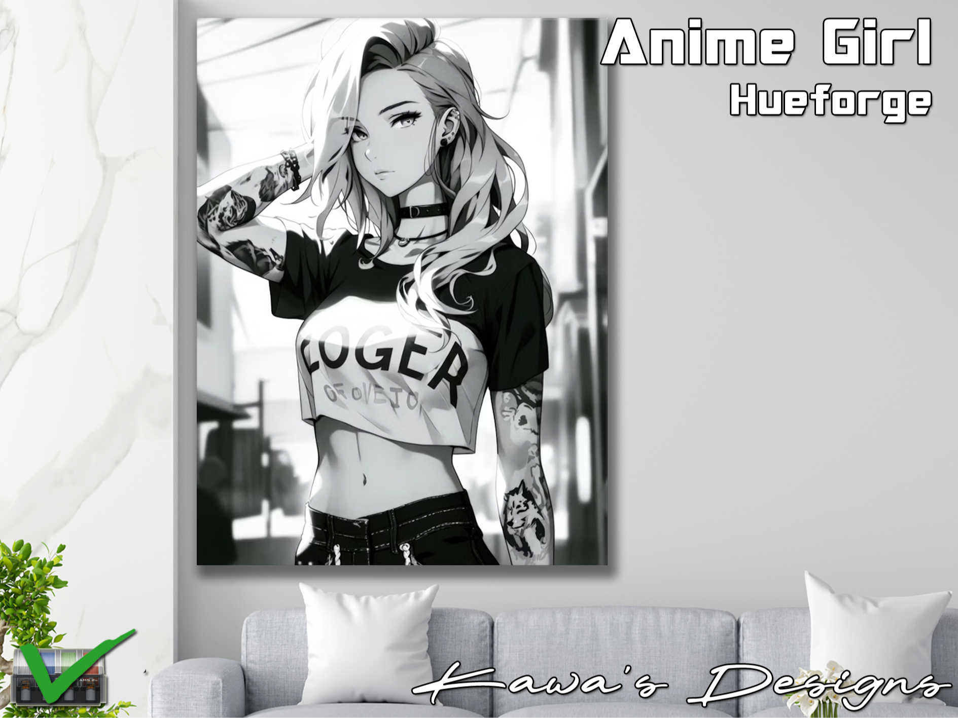 Anime Girl Hueforge