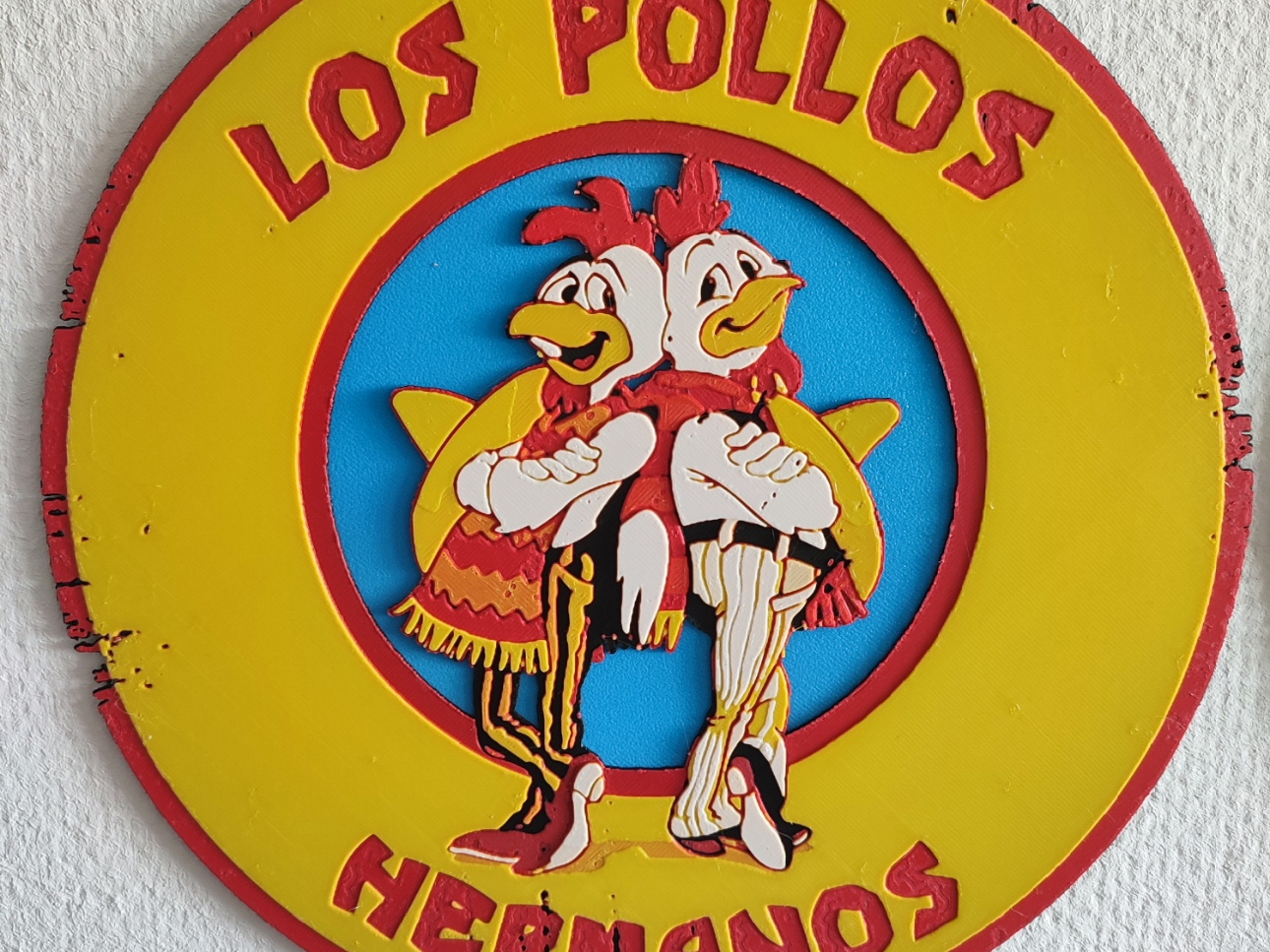 5-color Hueforge Los Pollos Hermanos Sign