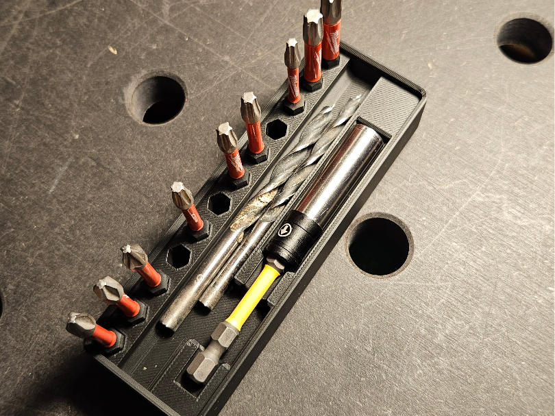 Impact bit holder gridfinity 1x3x4u