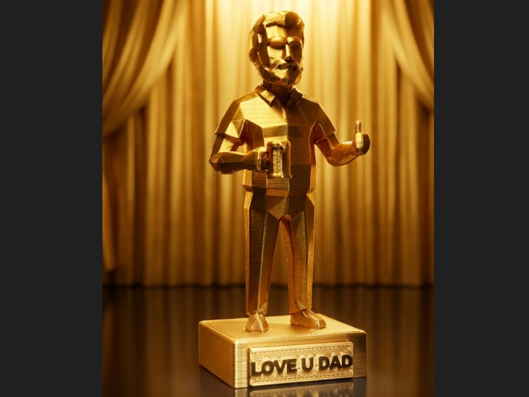 Low-Poly Beer Mug Dad Trophy (4 Text Plates)