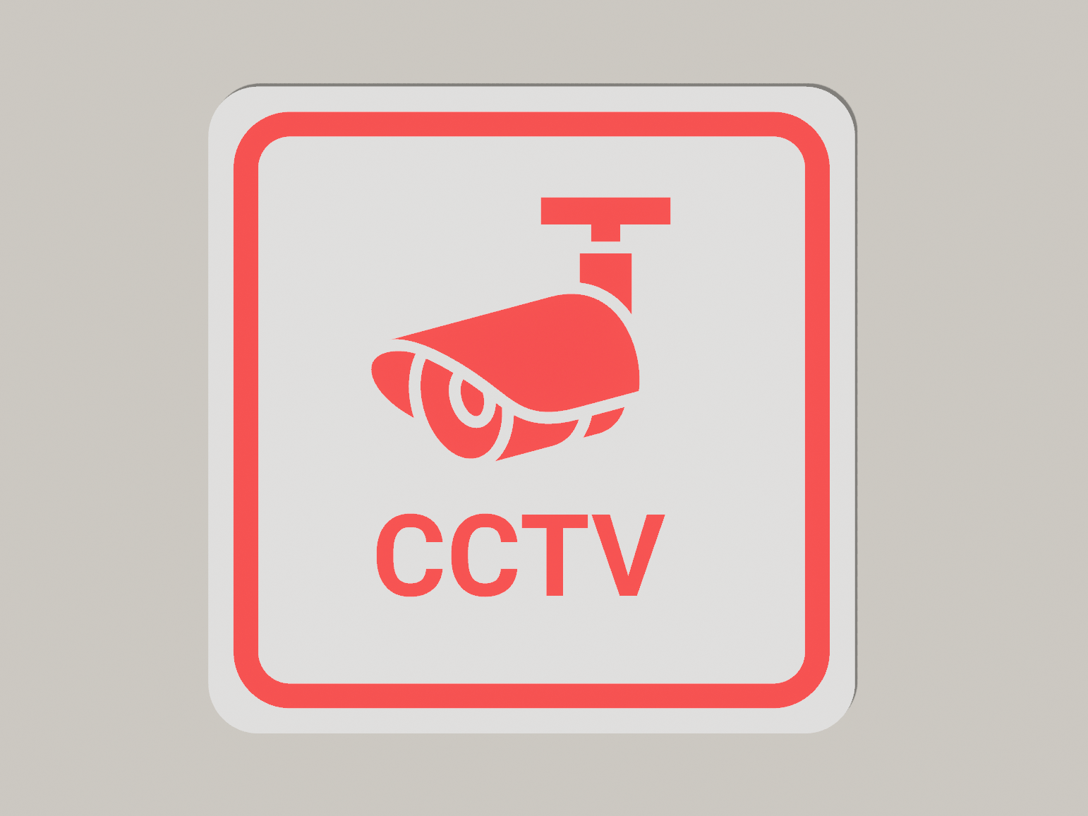 Simple CCTV Sign - PETG 90mm