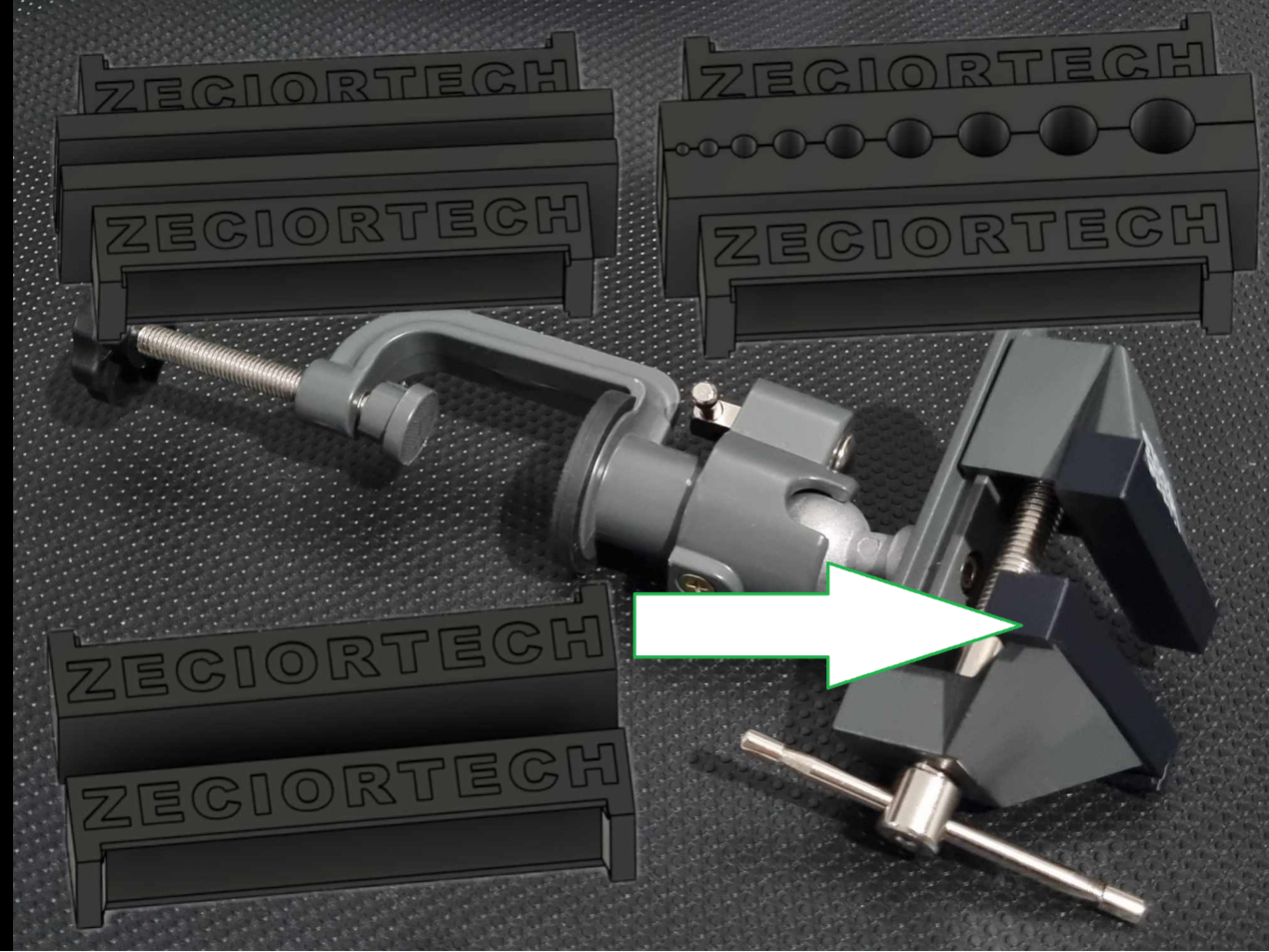 MEEC TOOLS Bench Vice rotational ball vice jaws