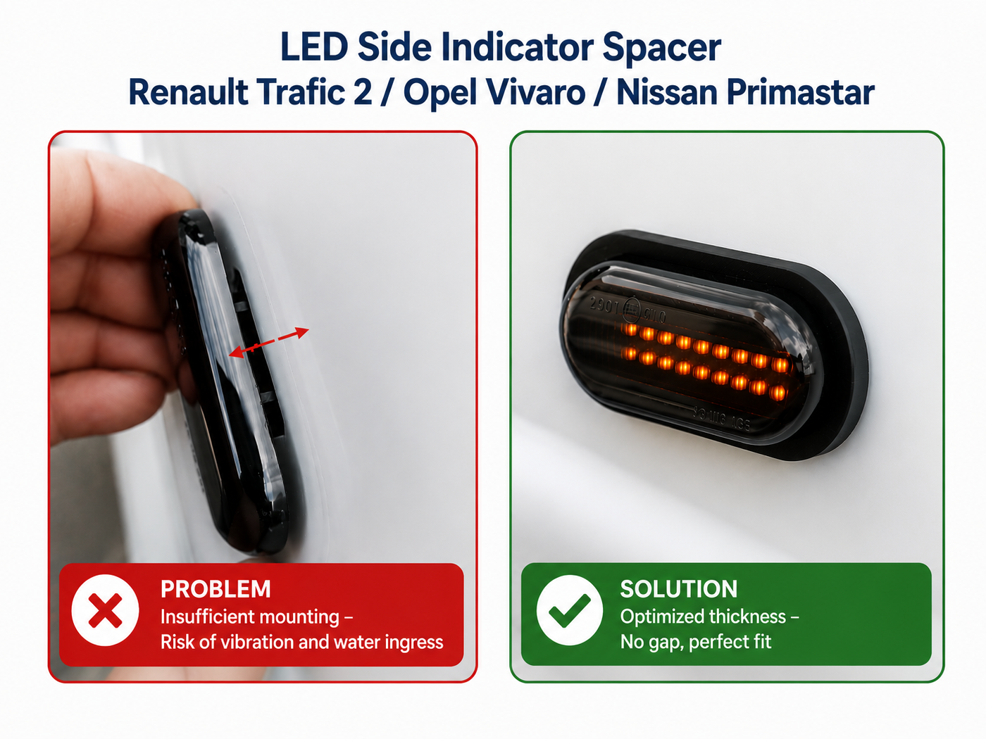Led side indicator spacer for Trafic 2 / Vivaro