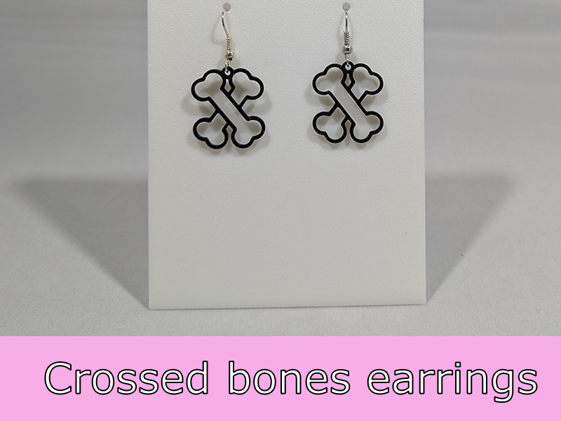 Crossed bone earrings