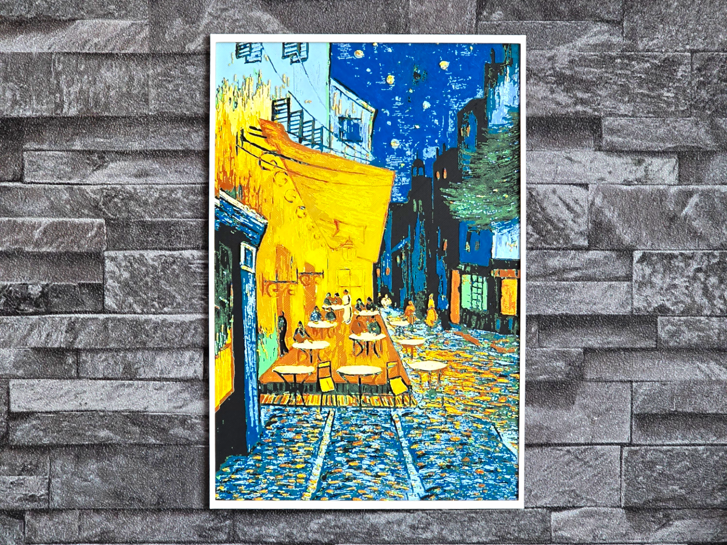 Hueforge Cafe terrace in the evening Van Gogh