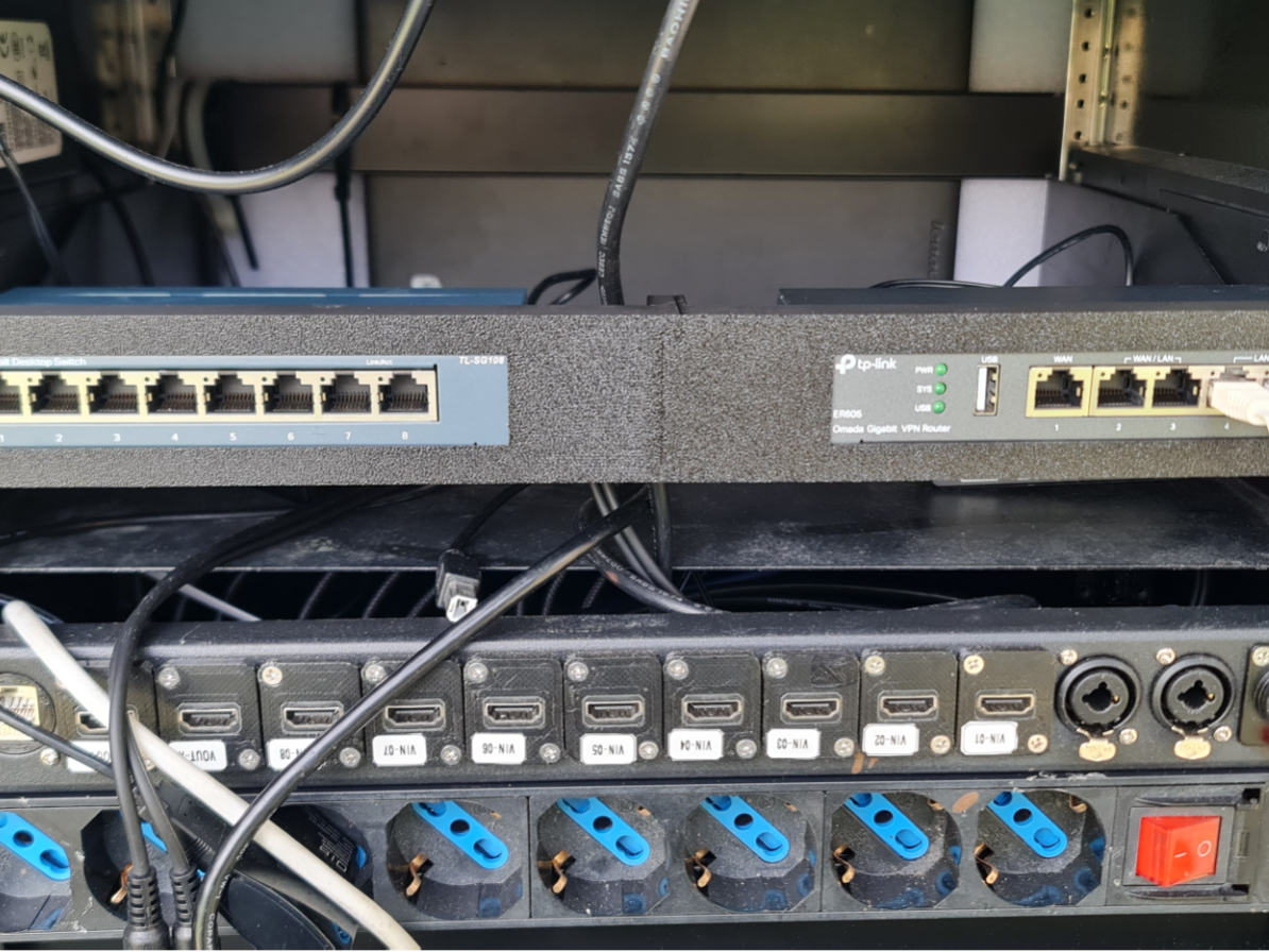 Supporto Rack 19" per tplink ER605 e TL-SG108