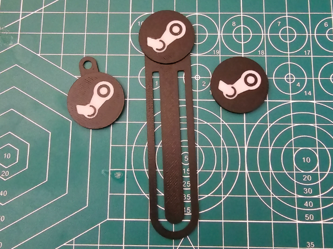 Steam Logo Keychain and Bookmark