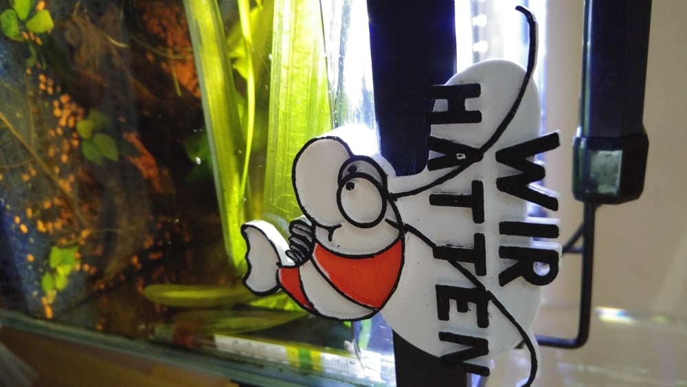 Zwerggarnelen - Aquarium Essens-Schild