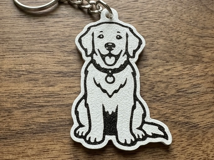 Labrador Retriever Keychain - Minimalist B&W