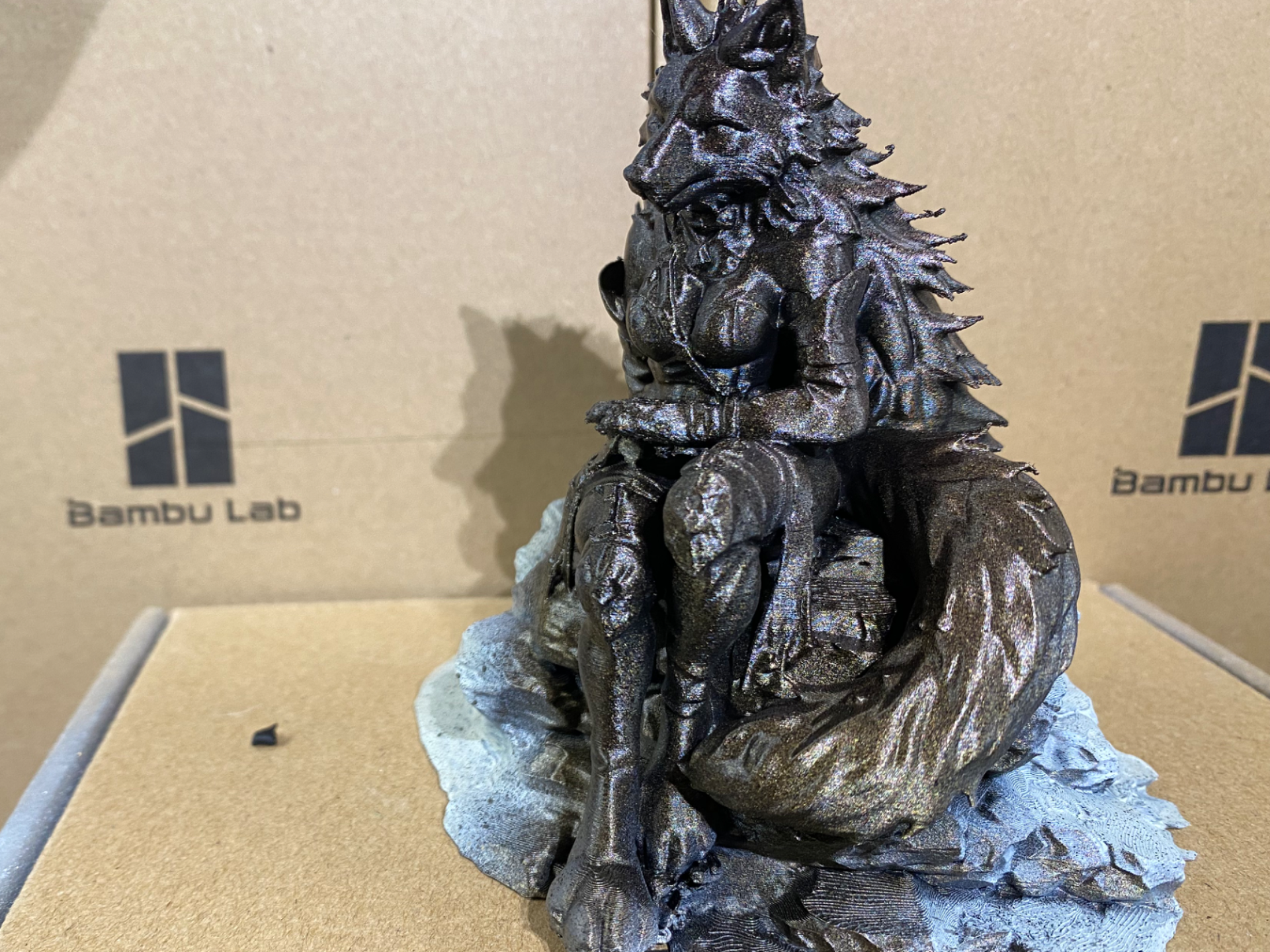 Steampunk Wolf Woman on a rock