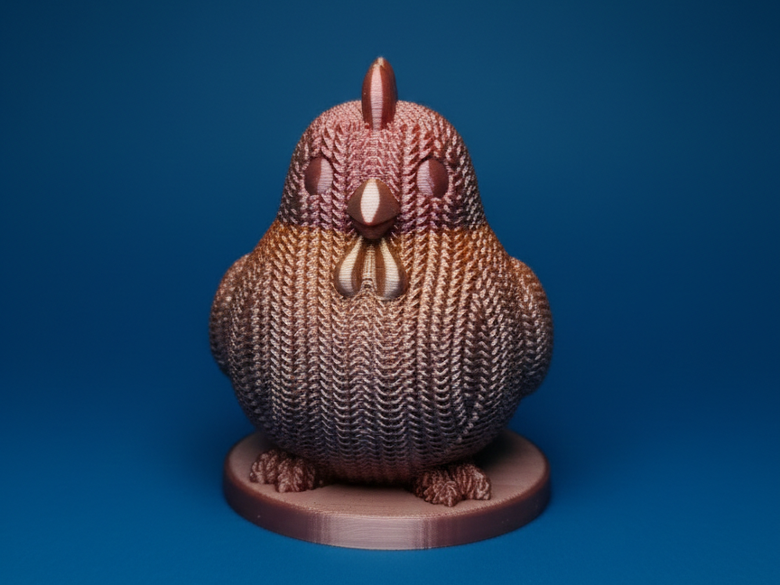 Poule tricotée campagnarde très dodue
