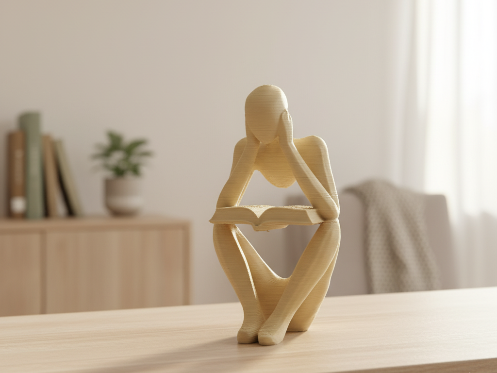 Figura stilizzata Reader Pose – Statuetta Minimal