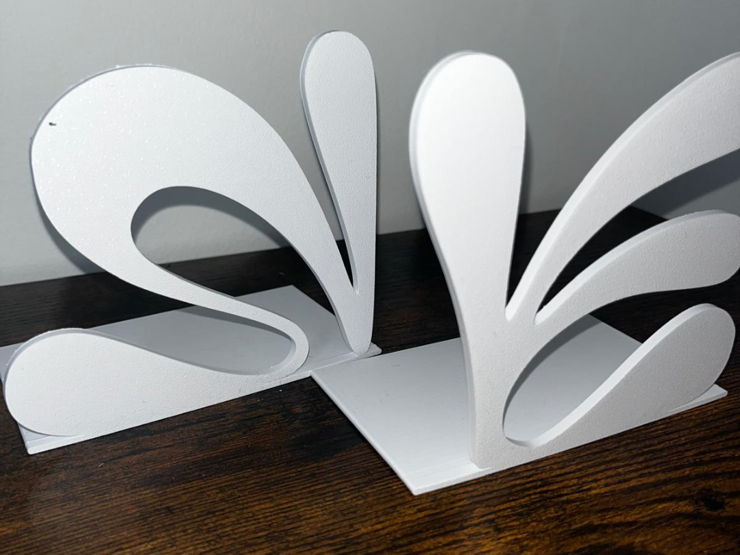 Modern Curved Bookend for Desk or Shelf