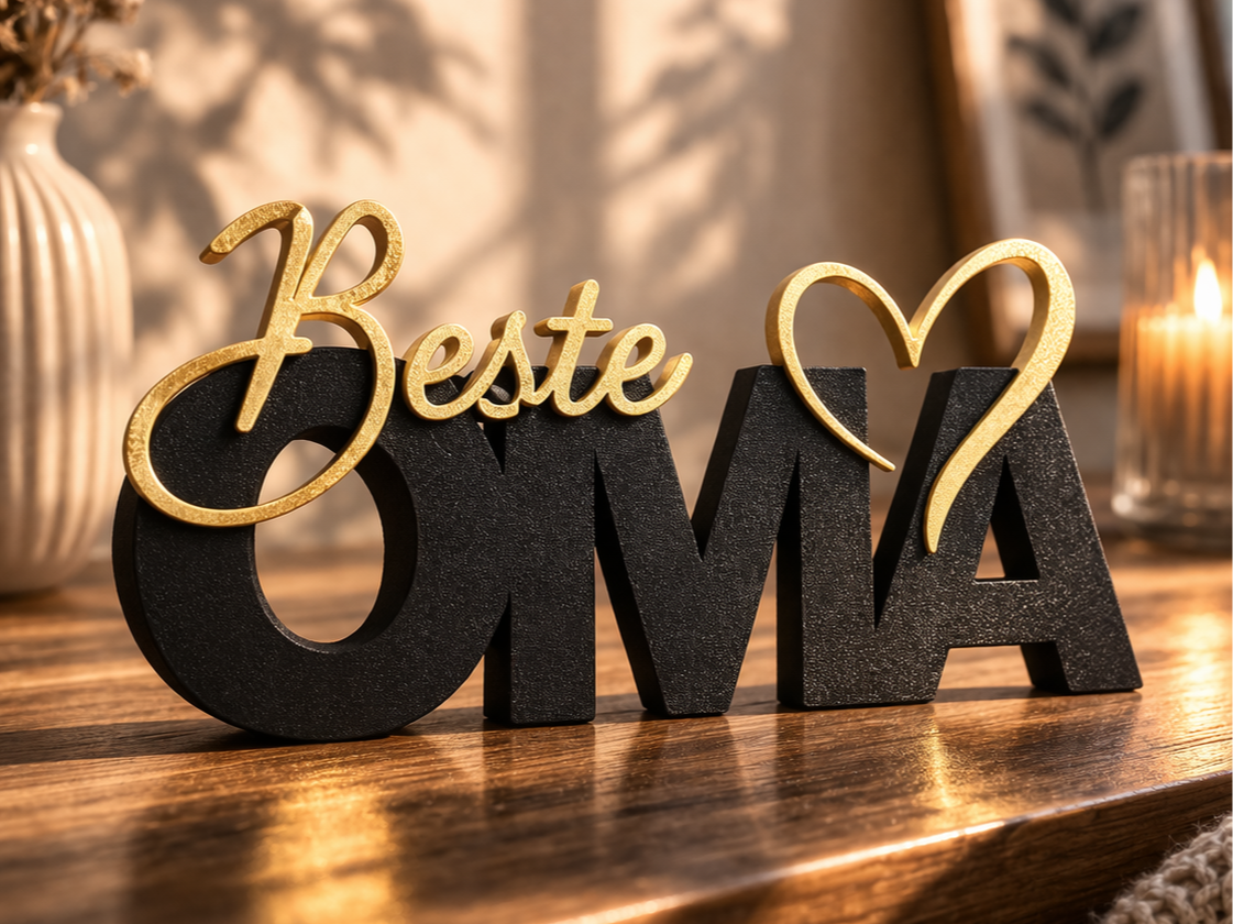 Beste OMA – Schriftzug mit Herz