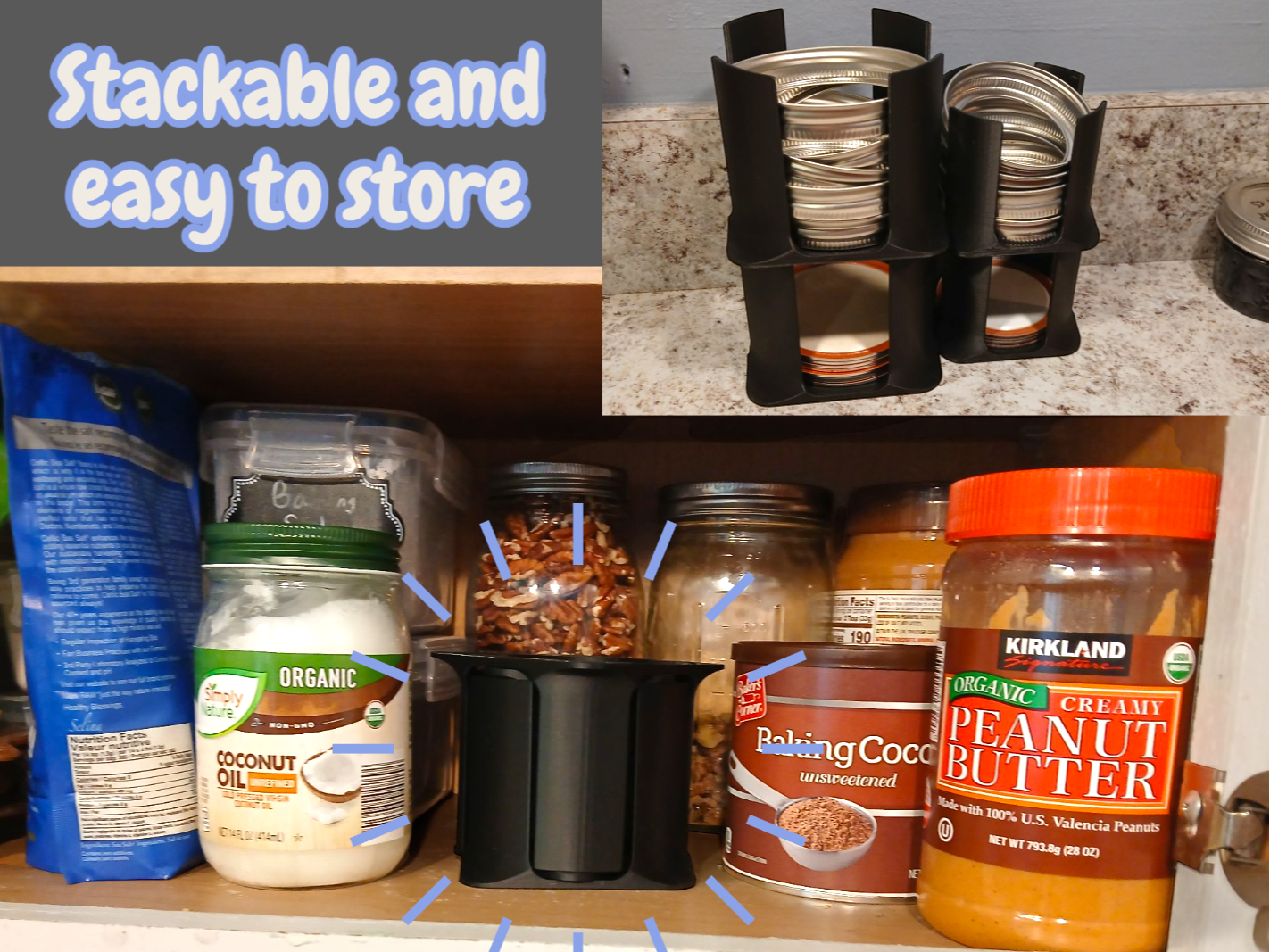 Stackable Canning Lid & Ring Holder (Wide/Reg.)