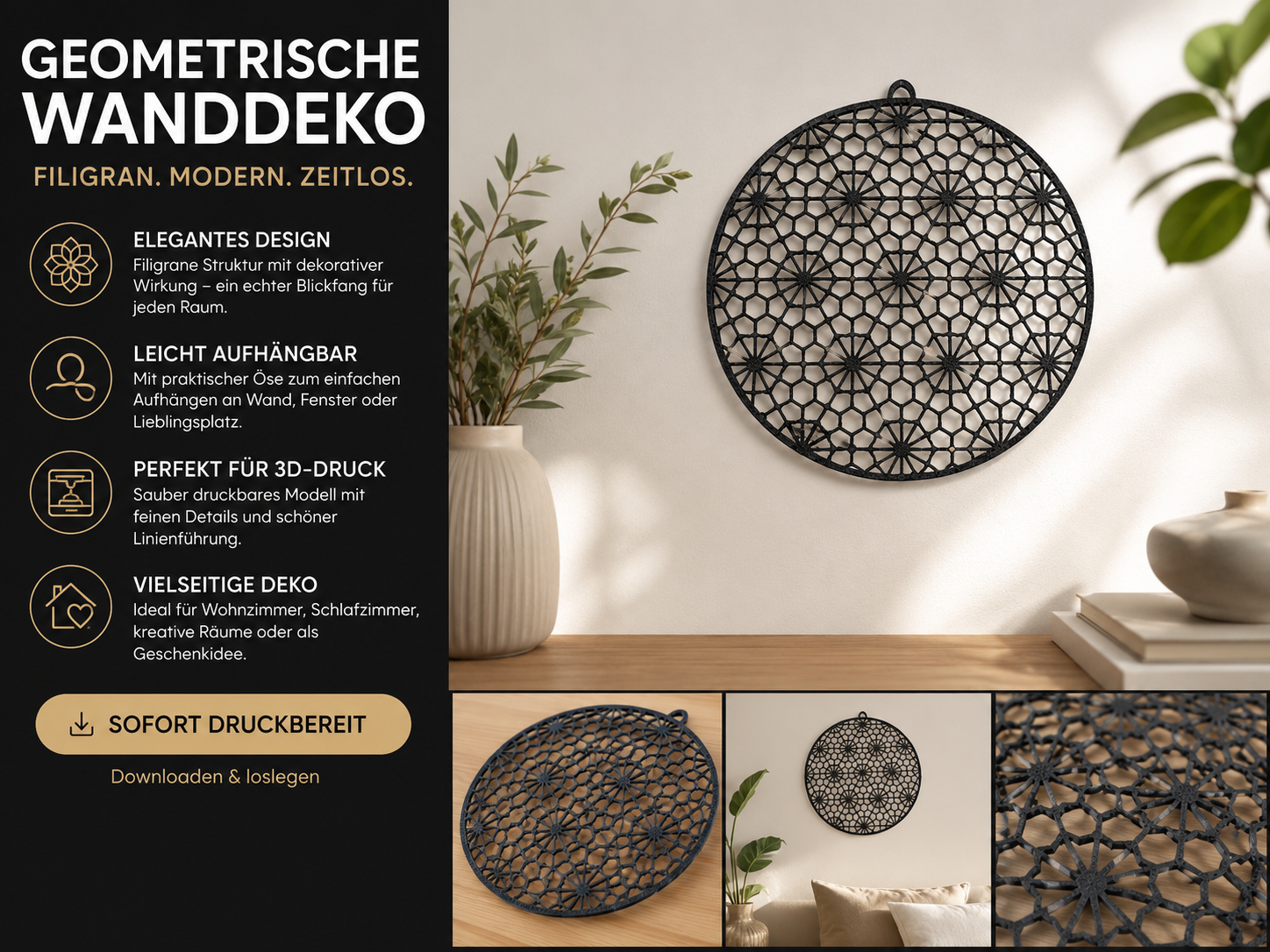 Geometrischer Anhänger – als Fenster- & Wanddeko