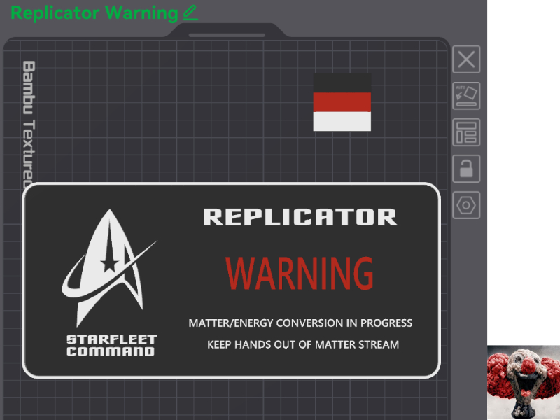 Replicator Warning Sign