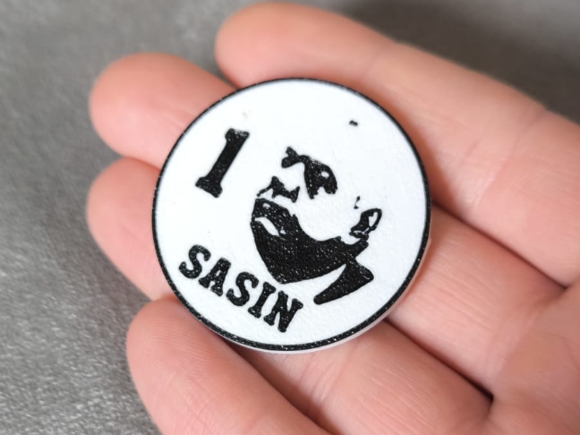 Sasin Coin, magnet, keychain, safety pin!