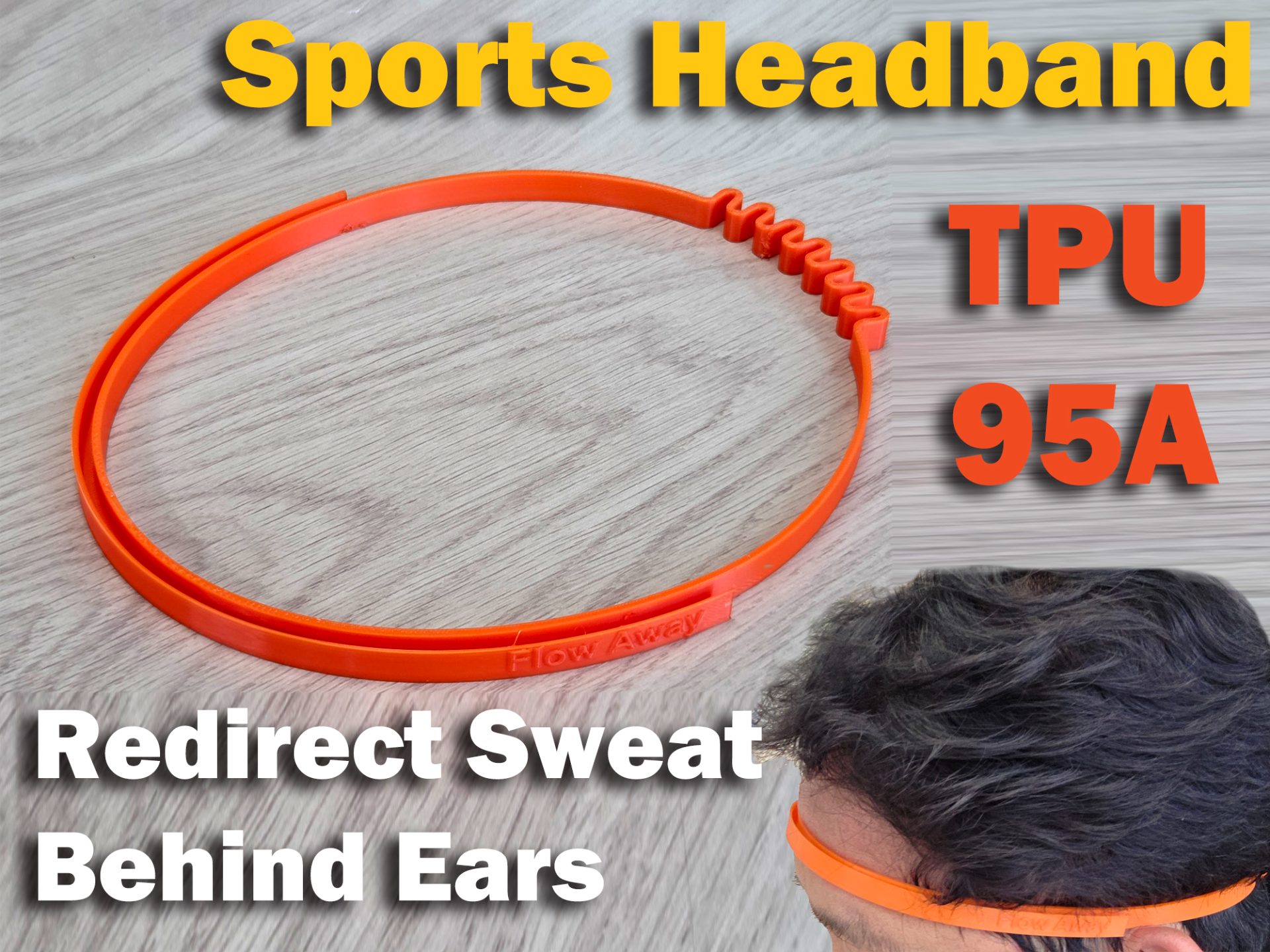 TPU Sports Headband – Redirects Sweat Behind Ears