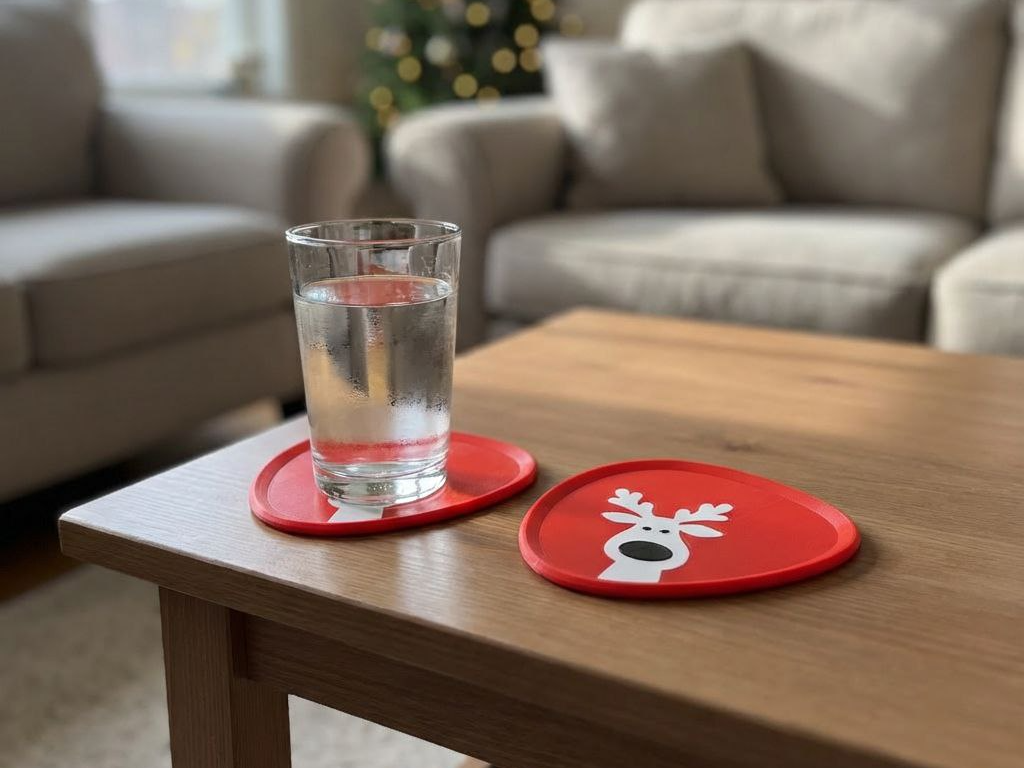 Reindeer Christmas Coaster No Supports