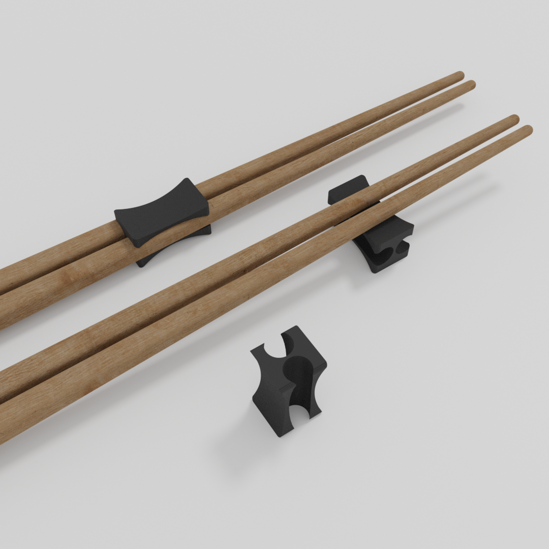 Minimal Chopstick Cuff Holder and Rest