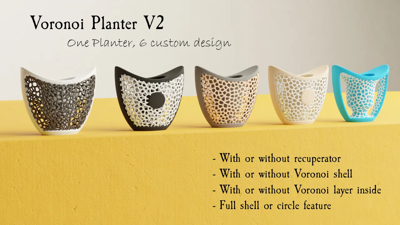 Voronoi Planter with water recuperator