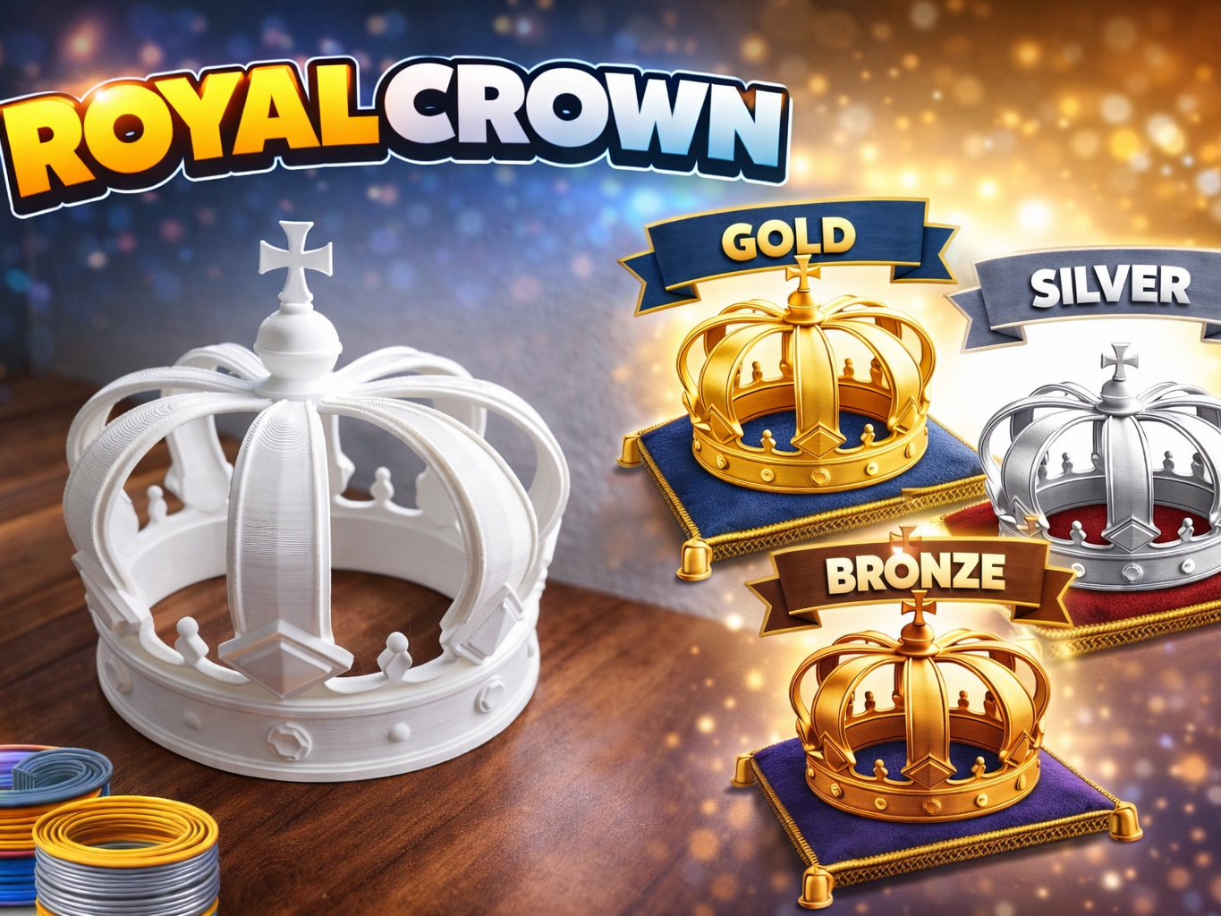 Royal Crown – Elegant Decor | Easy 3D Print STL