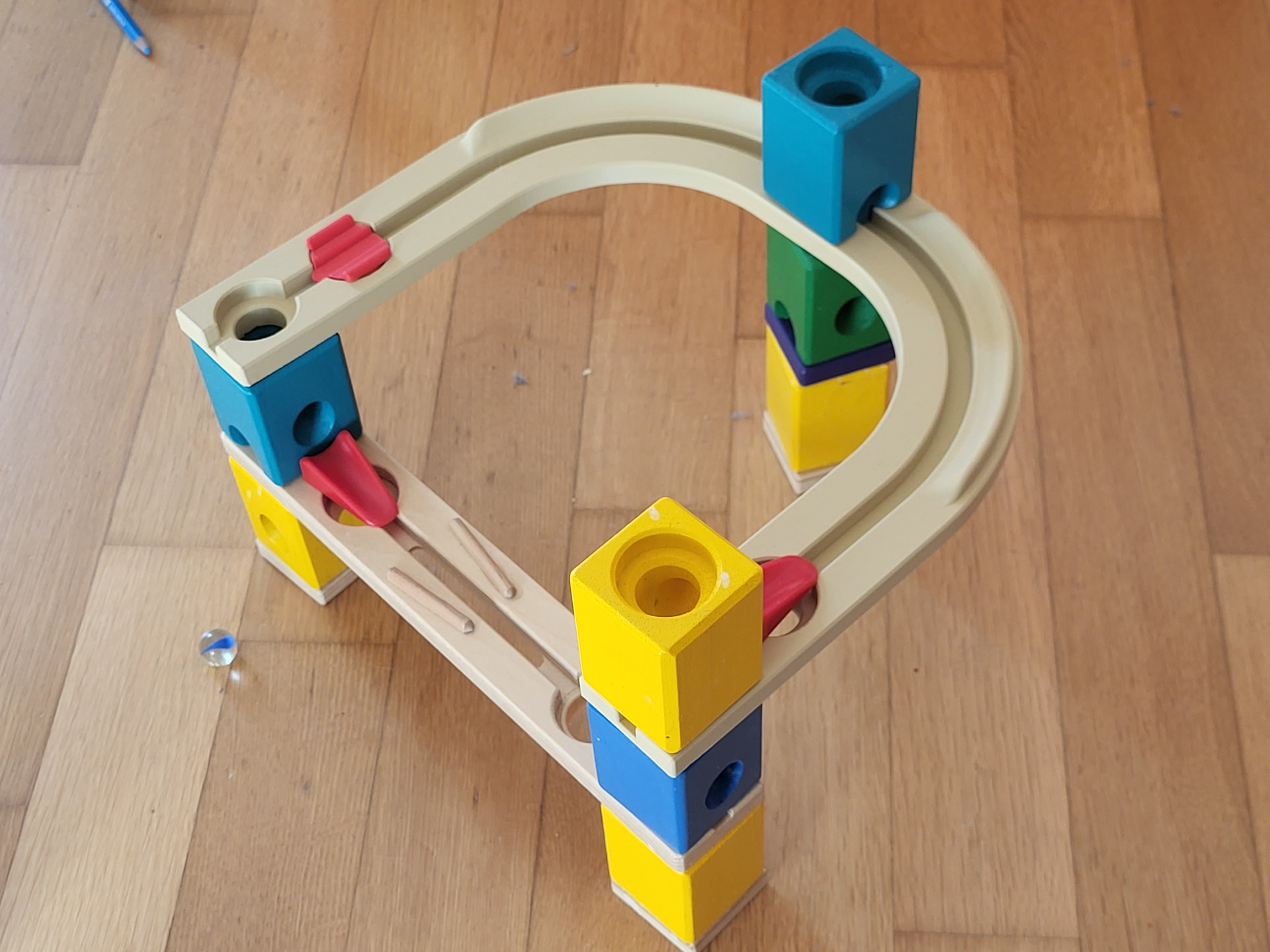 U-turn track piece for Hape Quadrilla marble run