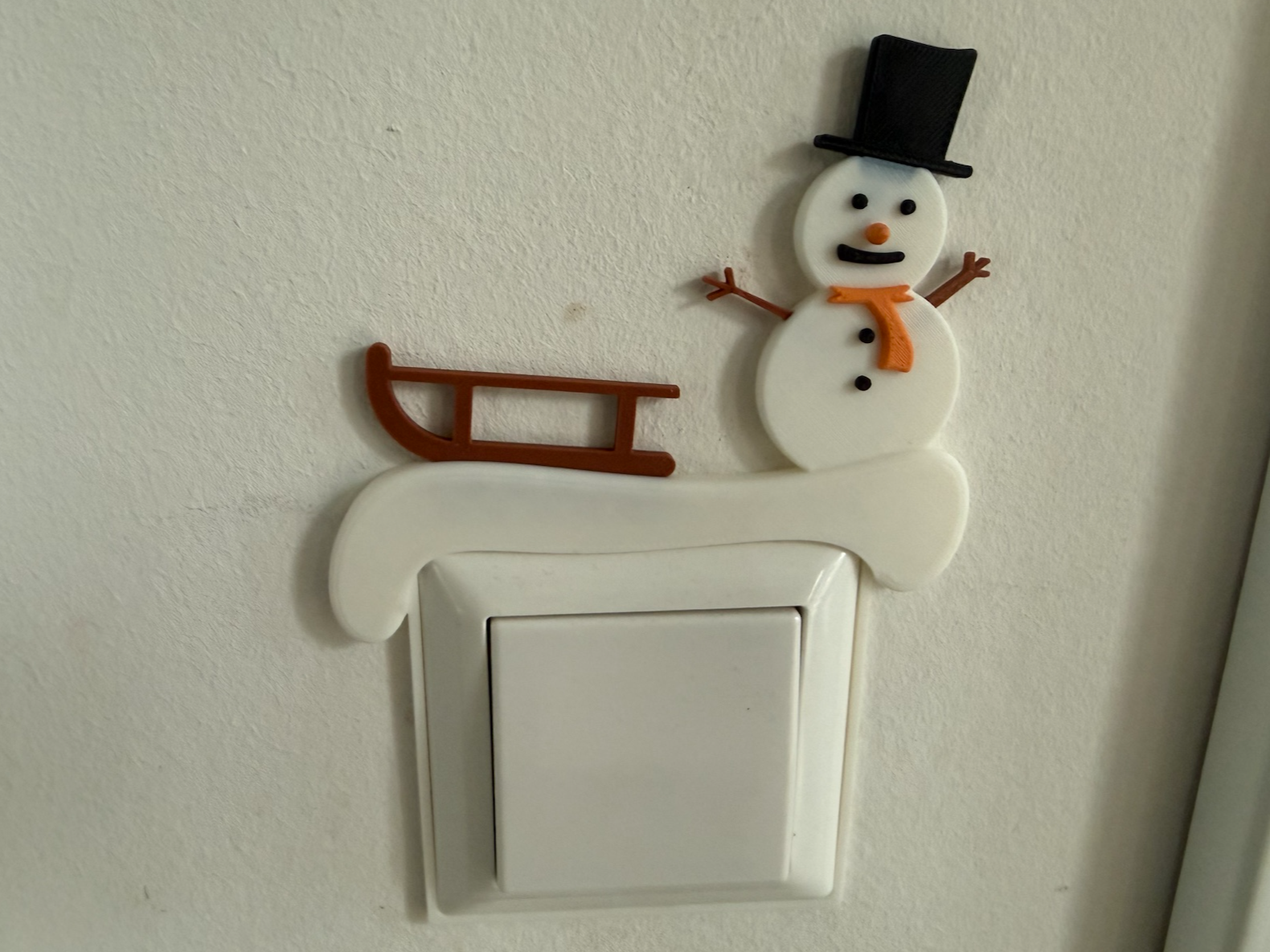 Weihnachtliche Lichtschalter - Schneemann