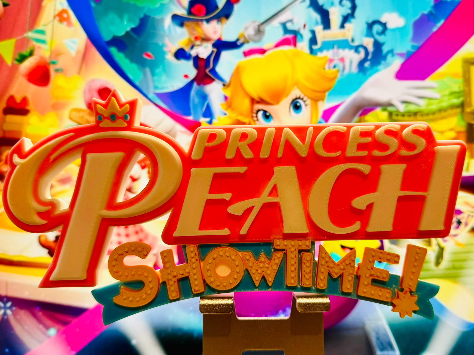 Peach Showtime-inspirierter Display-Aufsteller