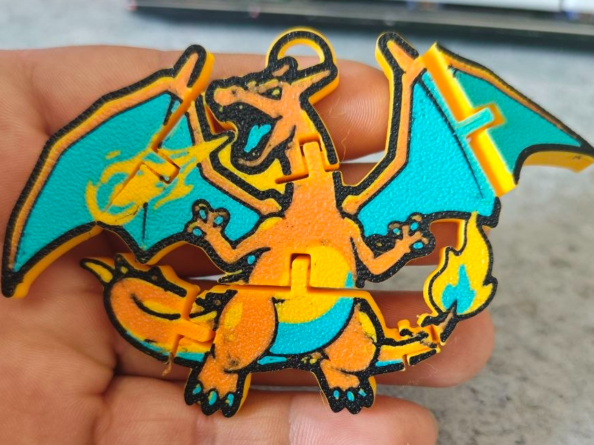 charizard keychain flexi multicolor