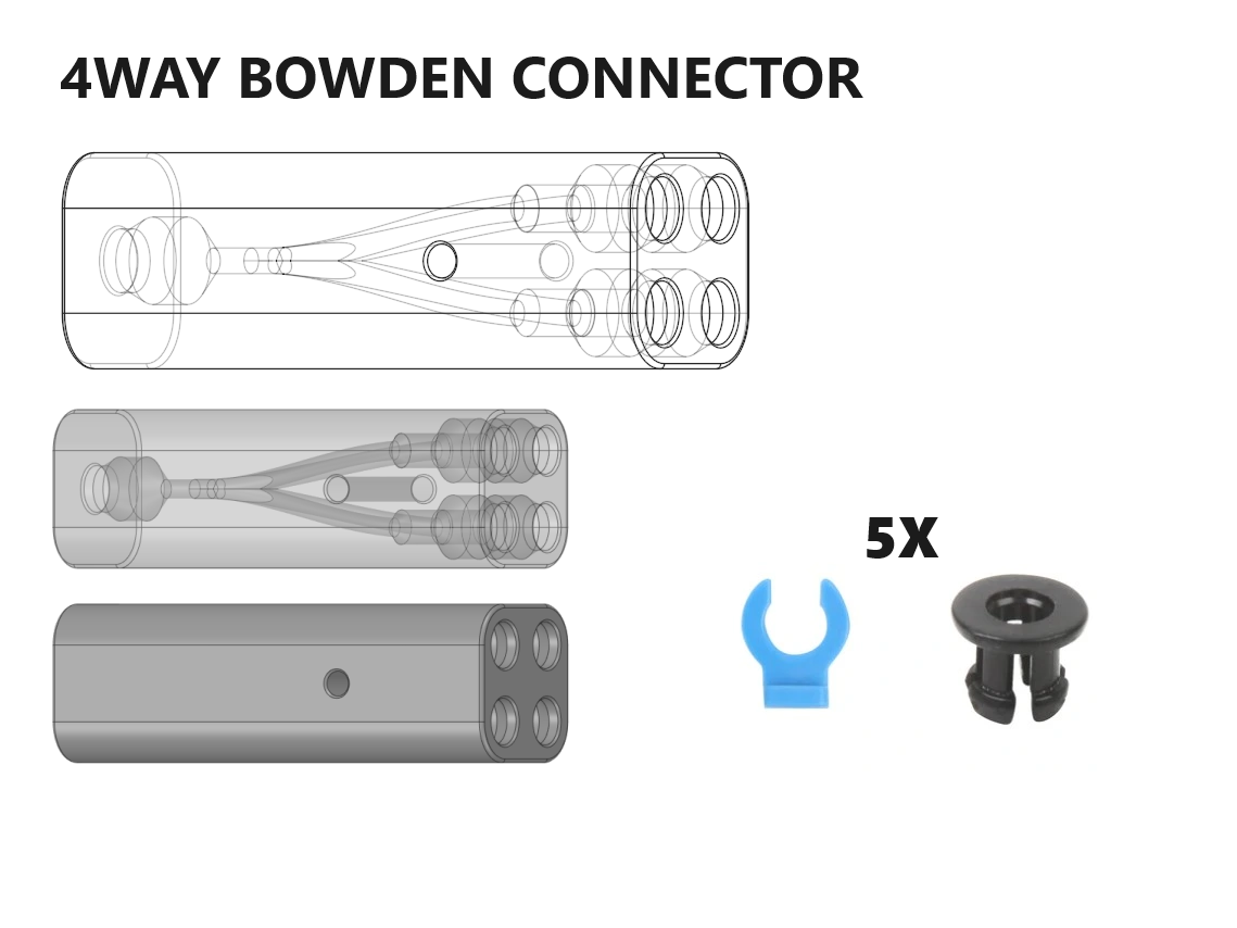 PTFE Bowden Y Splitter (4 way) EasyPrint