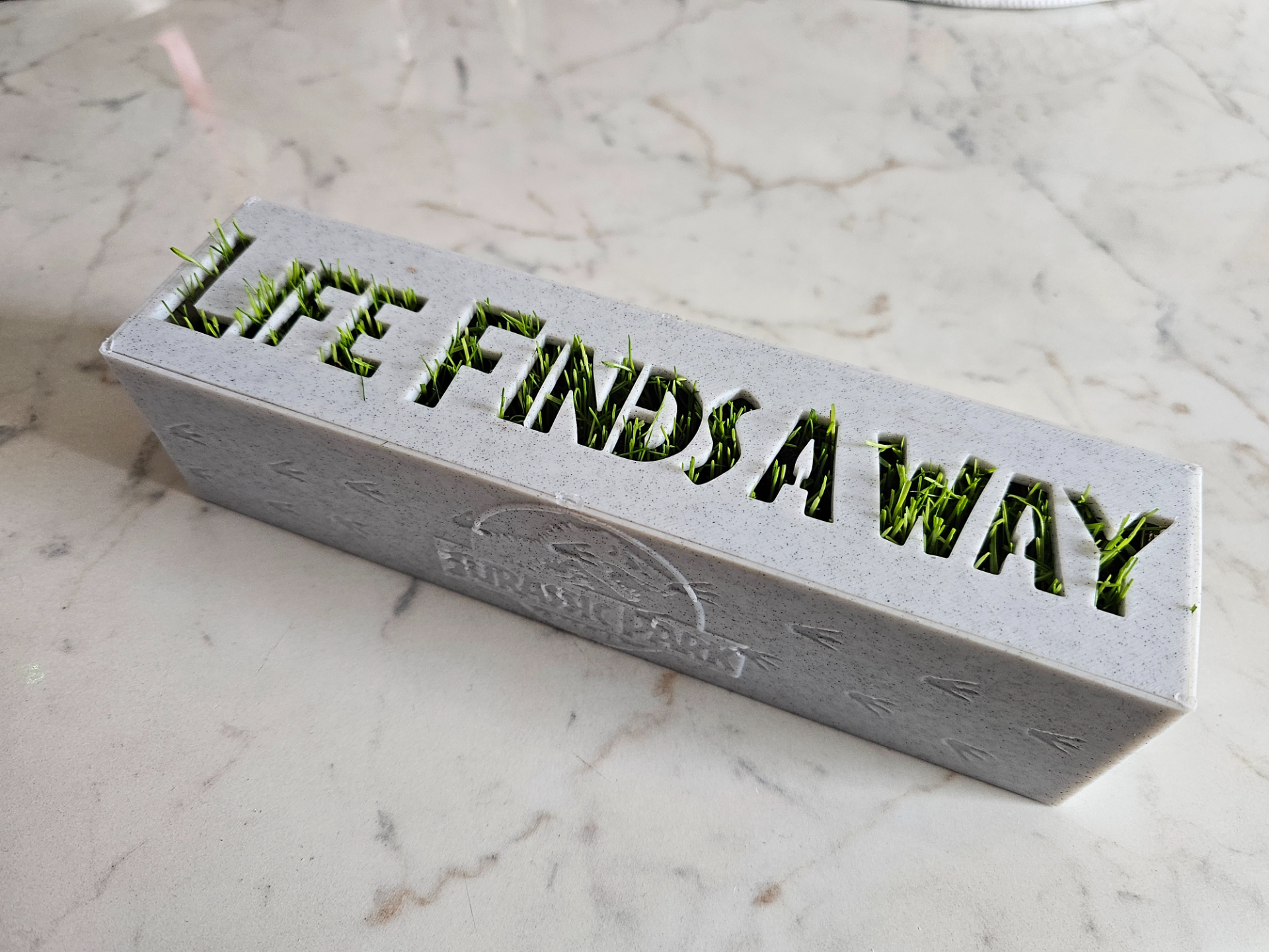 Jurassic Park Grass Planter / Life finds a way