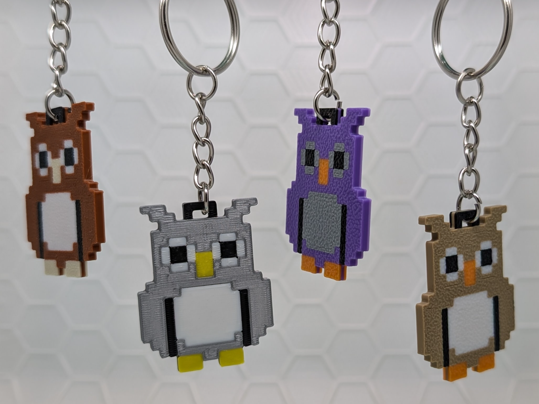 Simple Pixel Owl Keychain (AMS, Low Waste)