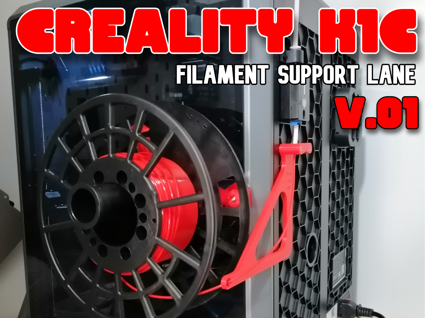 Creality K1C filament spool side support lane V1