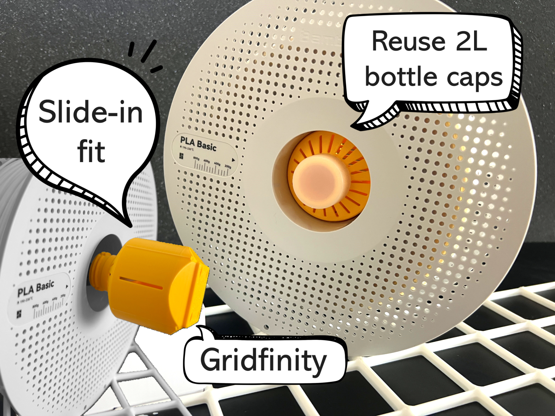 Gridfinity Desiccant Container for Bambu Spool AMS