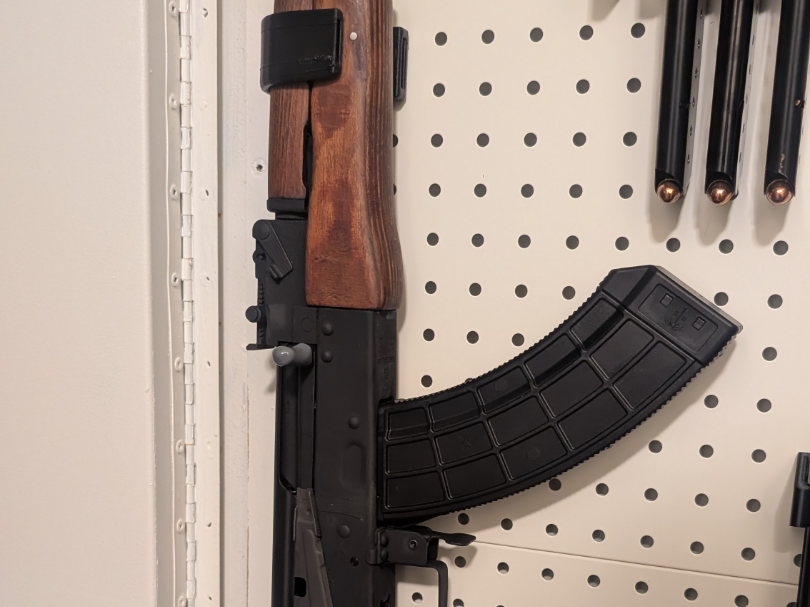 AK rifle pegboard mount brackets