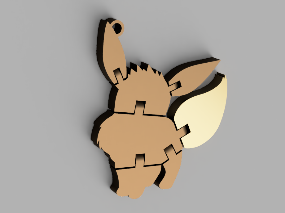 Eevee Articulated Keychain Pokemon Brown Flexi
