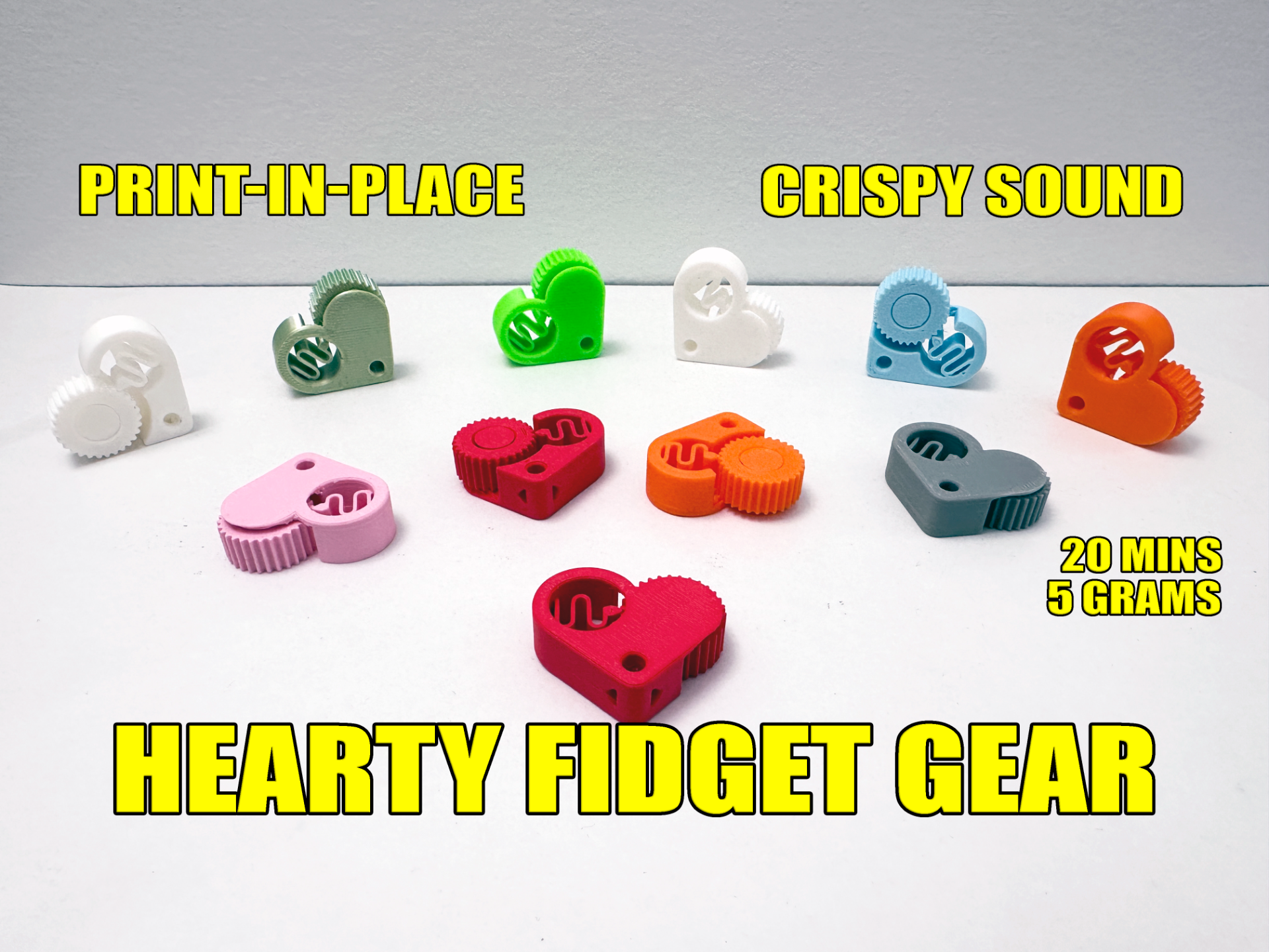 Print-in-Place Hearty Fidget Gear