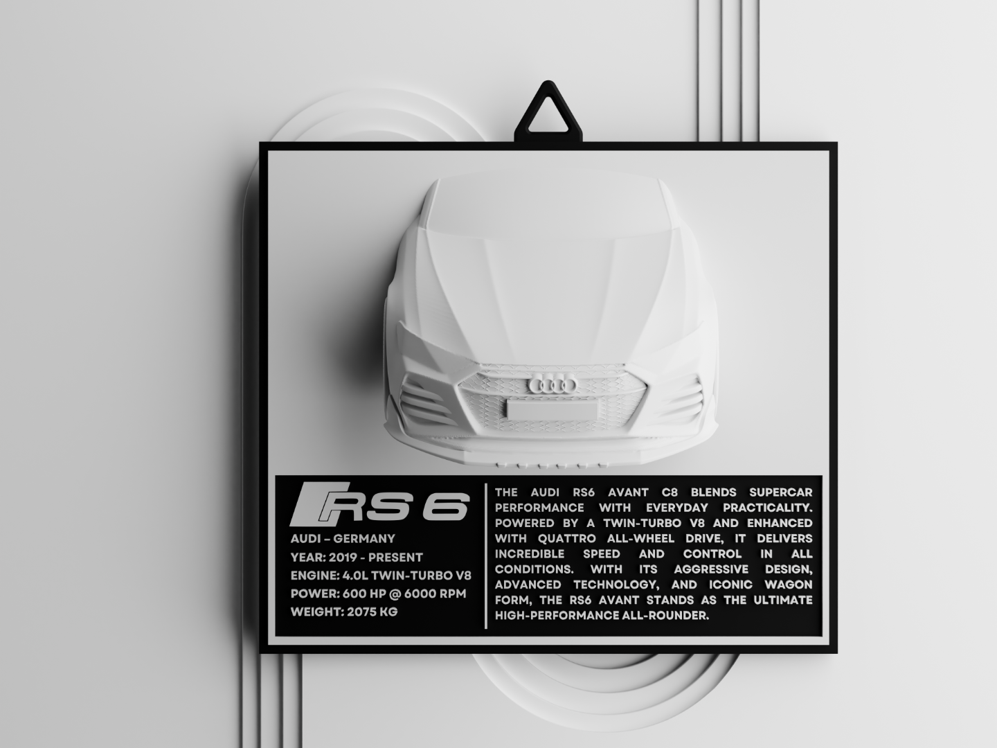 Audi RS6 Avant Car Wall Art Front