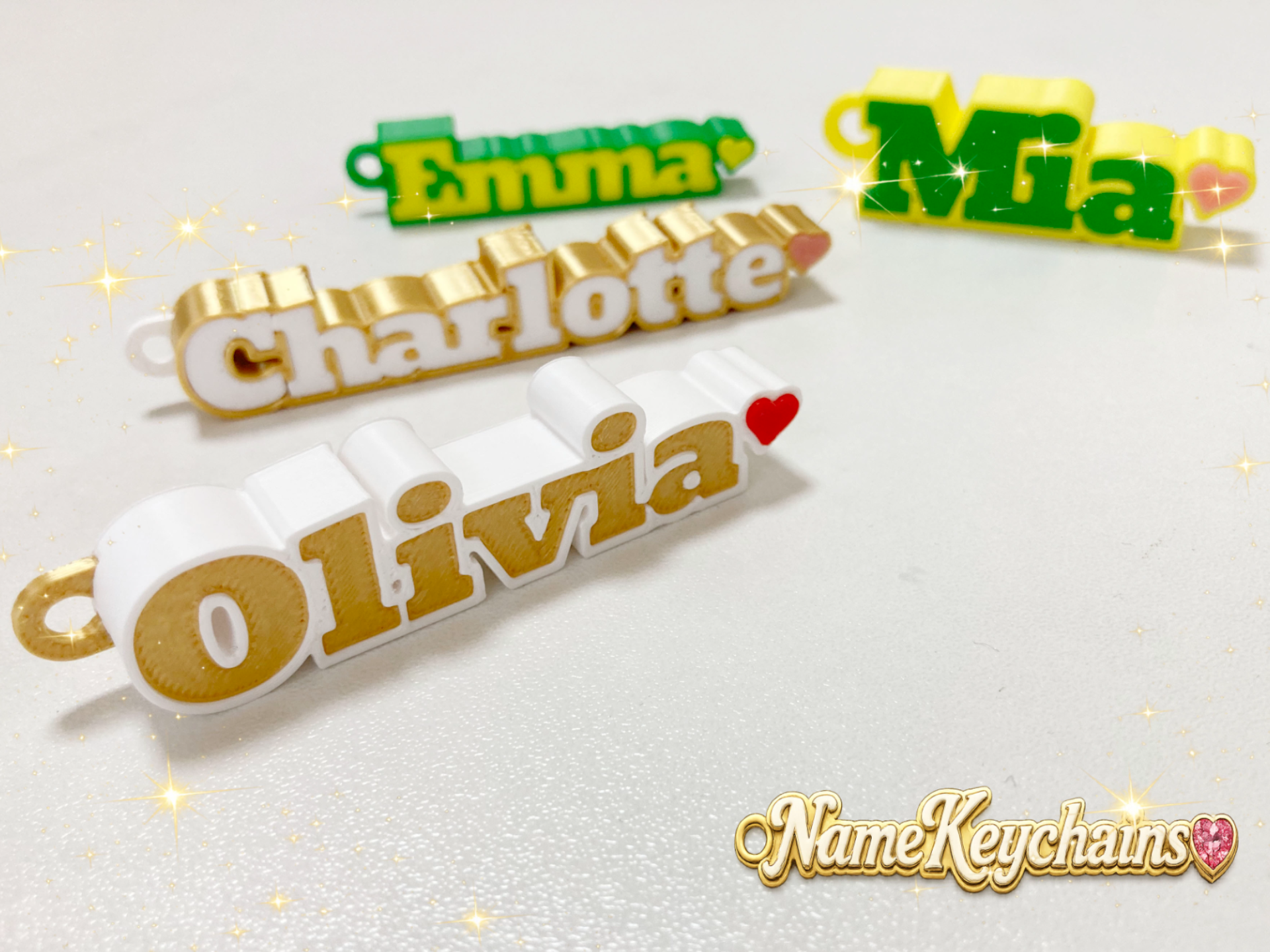 Self-Standing Name Keychains_Parametric Model_吉田工房