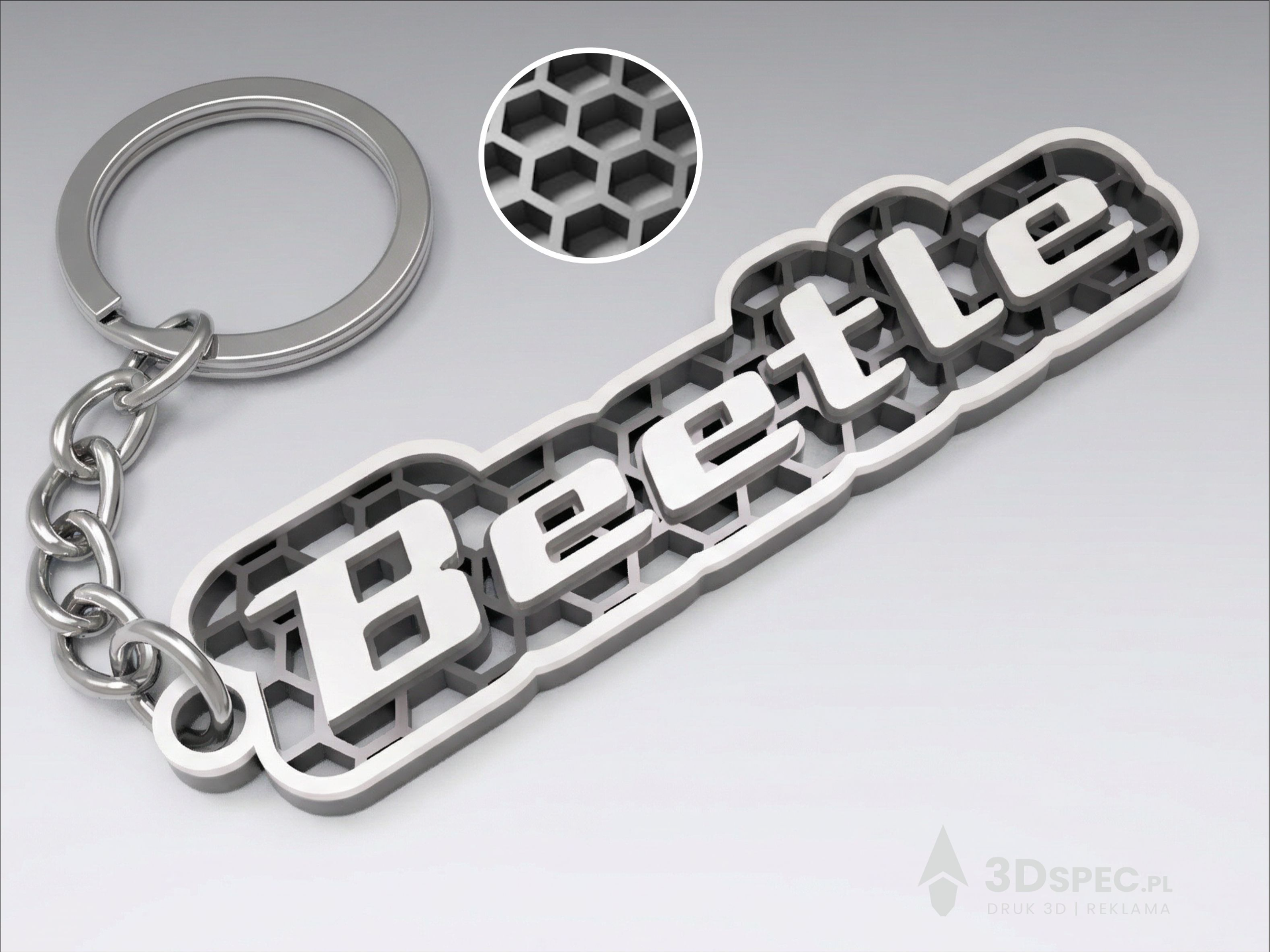 VW Beetle logo keychain