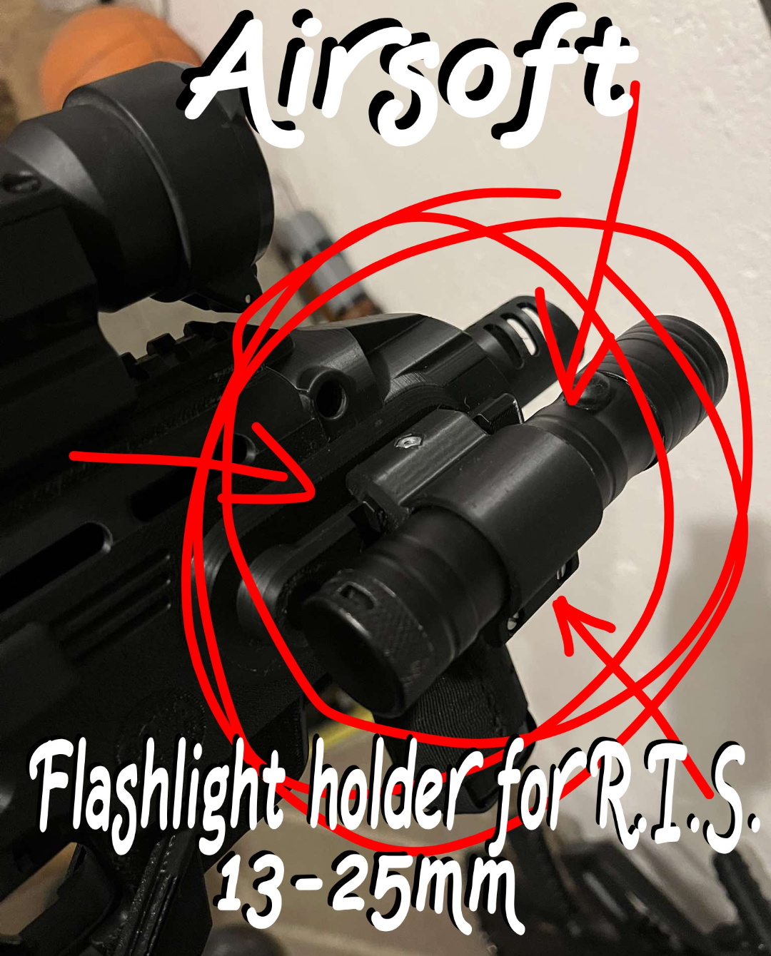 Airsoft Flashlight Holder for R.I.S.