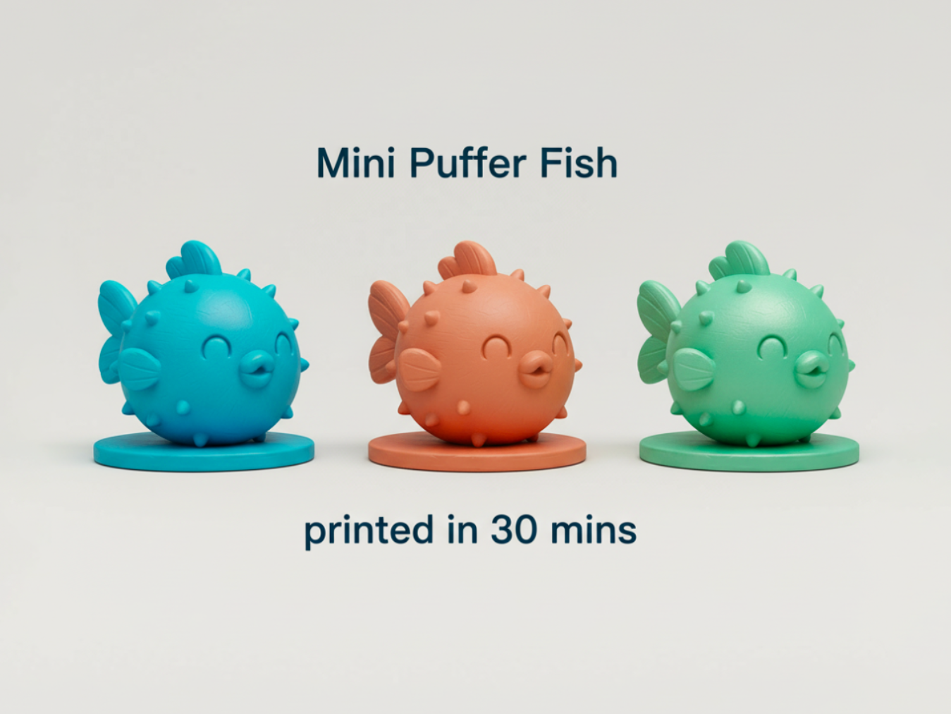 Mini Puffer Fish – Cute Spiky Ocean Figurine