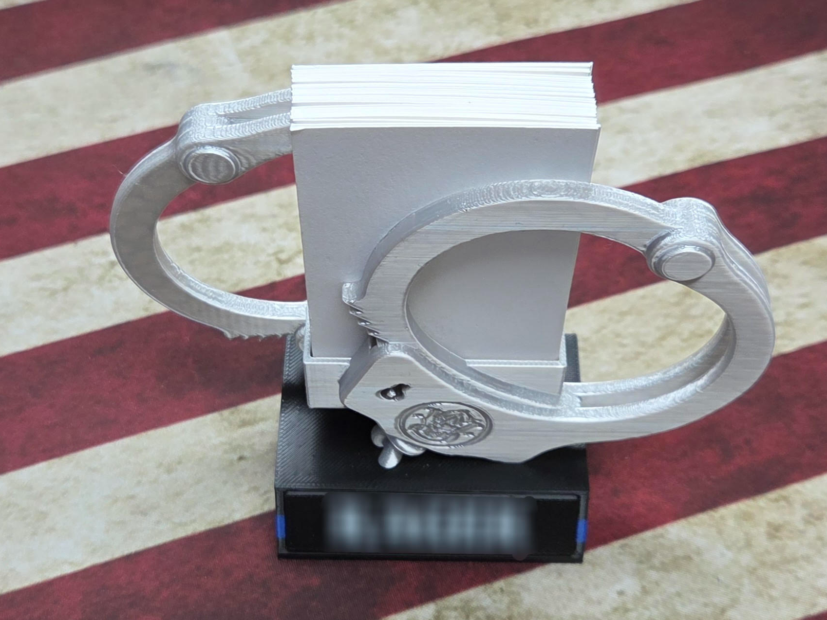 Blue Line Handcuffs Business card holder