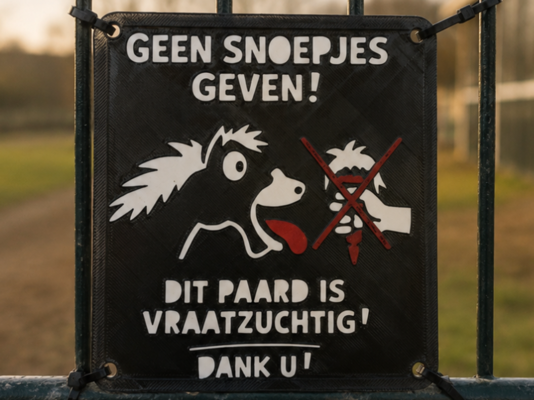 verboden te voederen voor paarden (komisch)