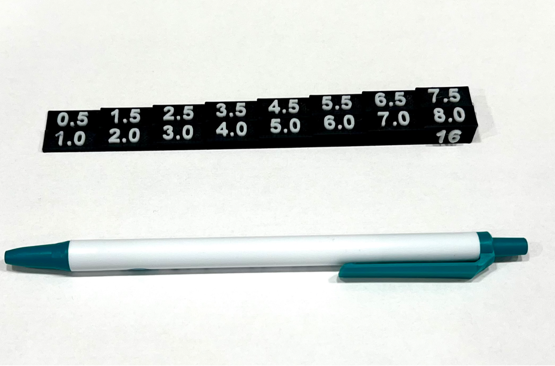 Thickness Visual Reference (mm)