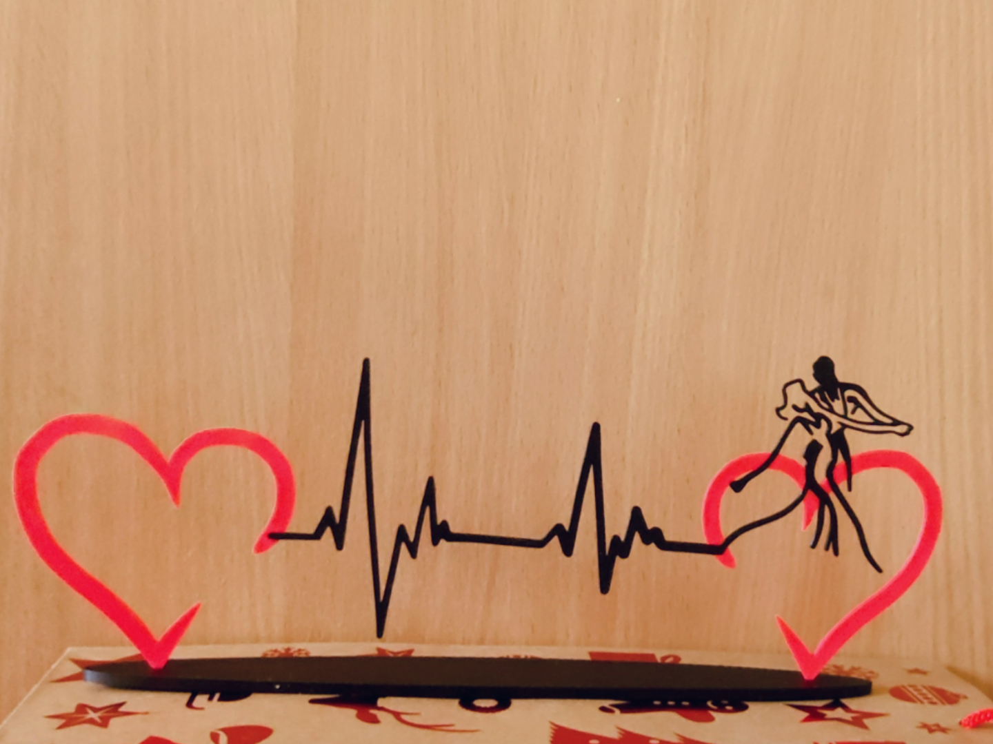 Heartbeat Love Decor Romantic Shelf Ornament EKG