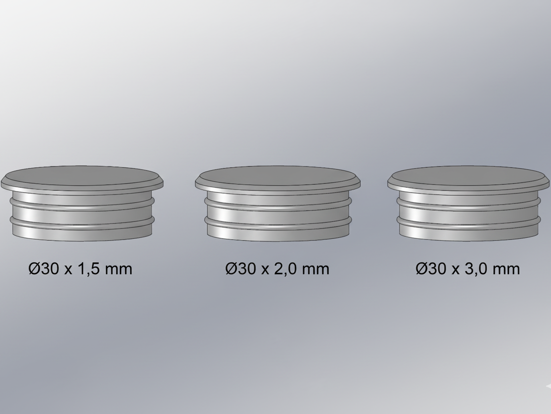 Round Tube Plug - 30mm multiple tube thicknesses