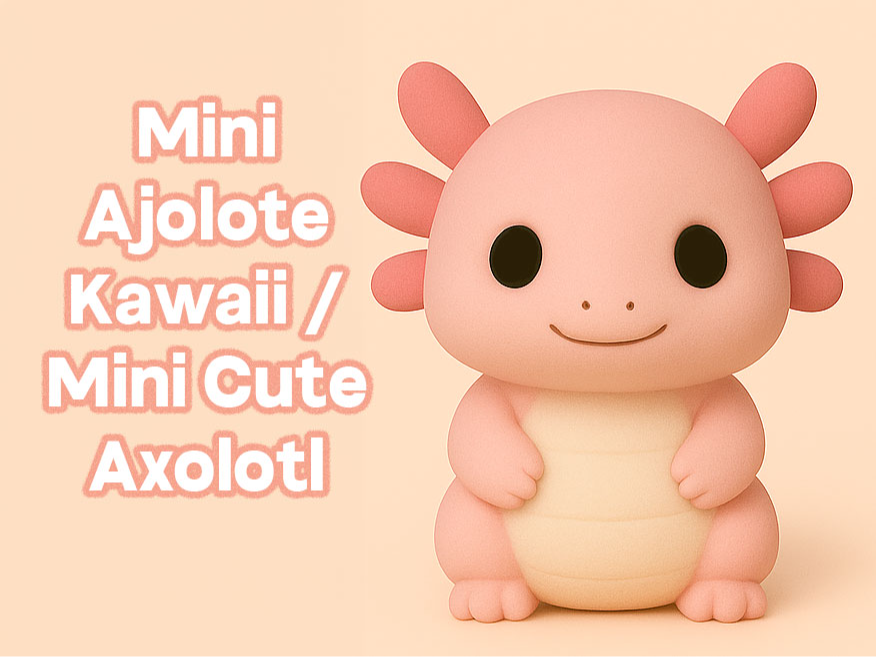 Mini Cute Axolotl Figurine + keychain